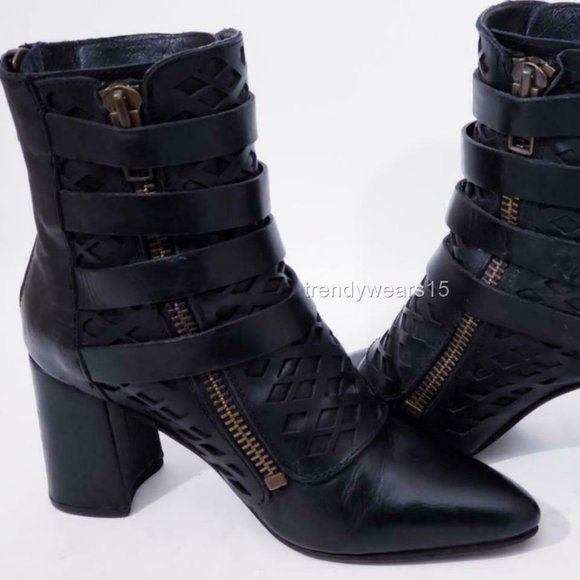 EXCELLENT FREEBIRD BY STEVEN JULIA BLACK BOOTIES - Picture 8 of 12